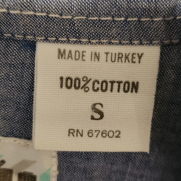 VINTAGE Playback Designed by Tom Tailor Men's Long Sleeve Button Down Denim - Picture 4 of 7